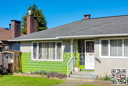 Entrance of residential house with small porch in front