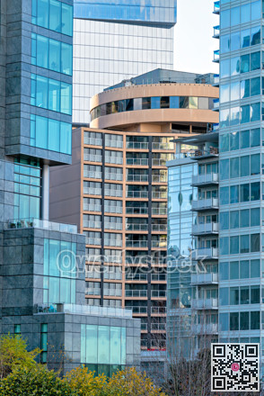 Cityscape of high-rise buildings in downtown of Vancouver