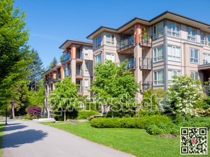 Modern apartment buildings in Vancouver, British Columbia, Canada