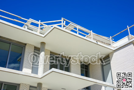 Top of new low-rise residential building under construction