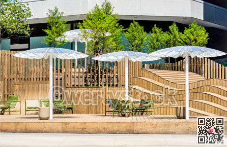 Small recreation area on a street in downtown of Vancouver, Canada
