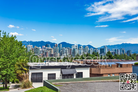 View on downtown of Vancouver from residential area in Vancouver, Canada