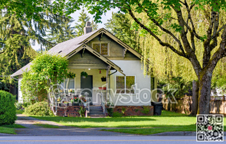Old family house with nice shadows of trees in the evening time