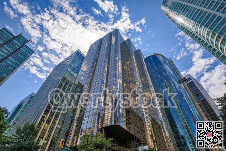 Architecture of modern buildings in downtown of Vancouver, Canada