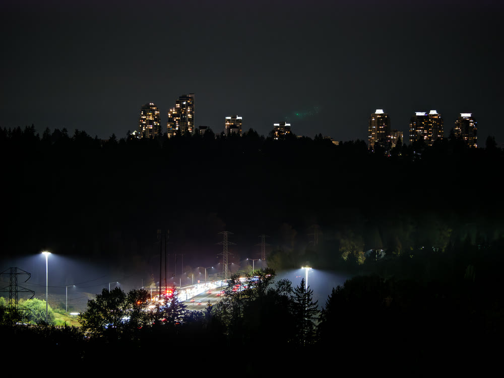 Night cityscape taken on long exposure