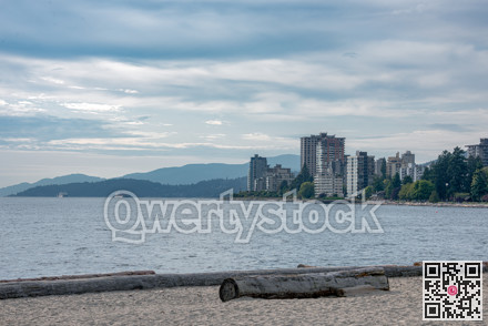 West Vancouver side overview with cargo ships in Burrard inlet