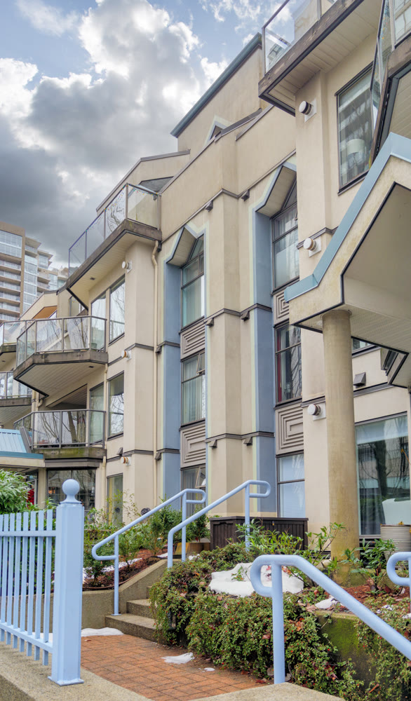 Front side of residential building on winter season in Vancouver