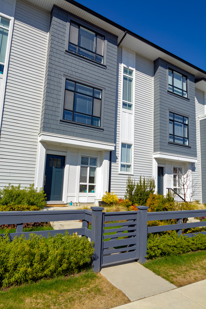 Entrance of brand new residential townhouse