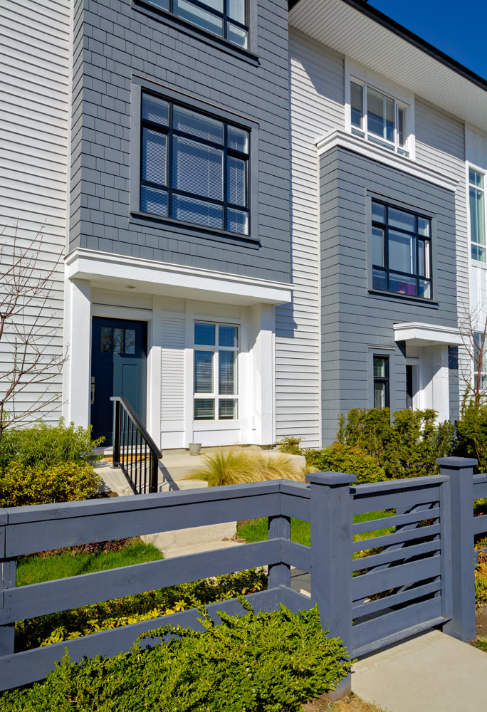 Entrance of brand new residential townhouse