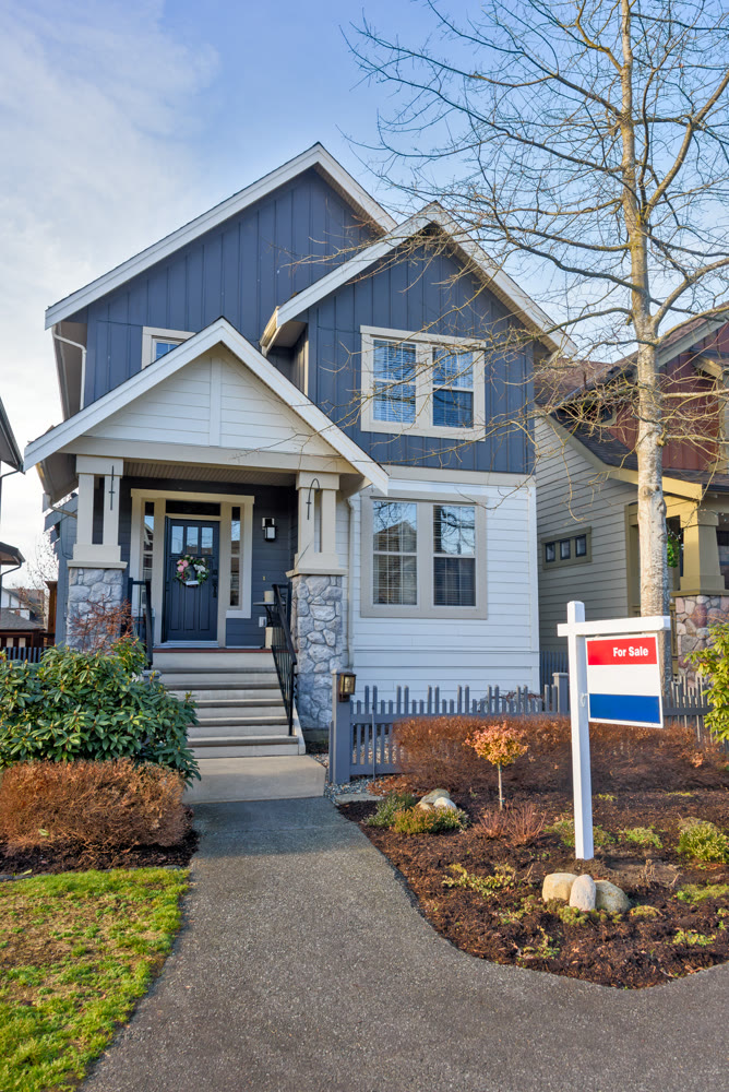 Residential house for sale on winter season in British Columbia