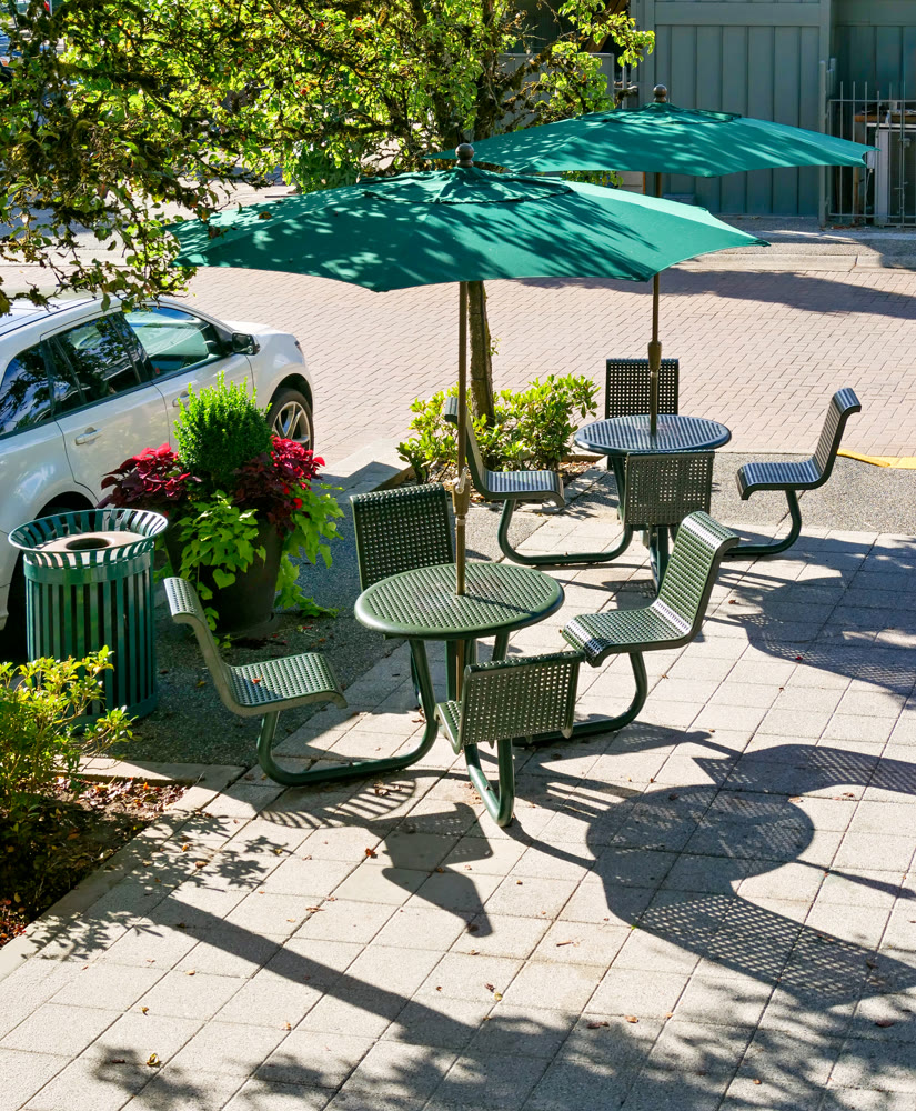 Summertime street cafe on warm sunny evening in British Columbia