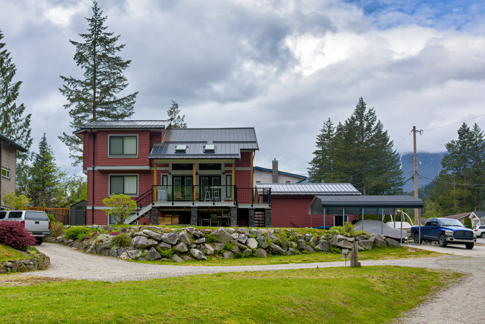 Big family house on the land terrace in rural area of British Columbia