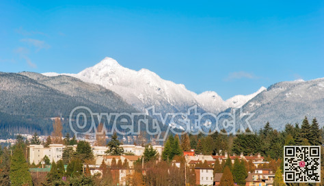 Overviewe of Burquitlam area of Grater Vancouver on brite winter day