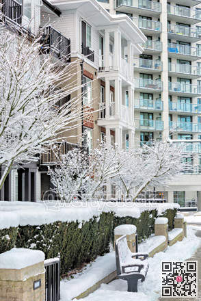 High-rise and low-rise residential buildings on winter season in Vancouver