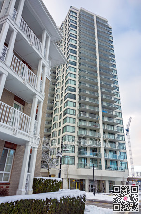 High-rise and low-rise residential buildings on winter season in Vancouver