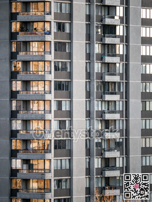 Facade of residential tower as background texture