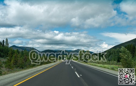 Turn of mountain road in British Columbia.