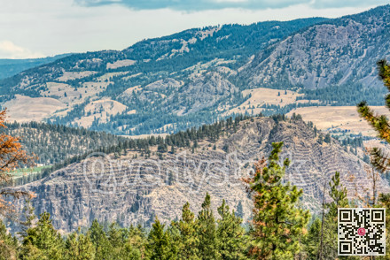 View on mountain tops in Myra canyon of Okanagan valley