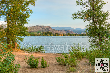 Beautiful view of golden sunset on Osoyoos lake