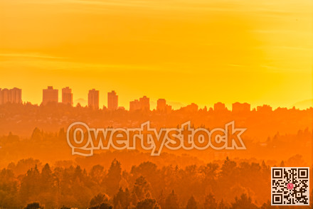 Expressive colours of sunset in Vancouver, Canada