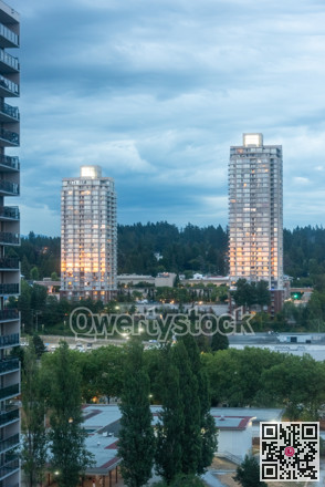 High-rise residential buildings on evening time golden hour sunset