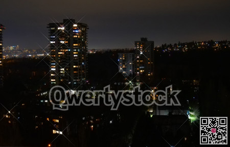 Night cityscape with light star effect image