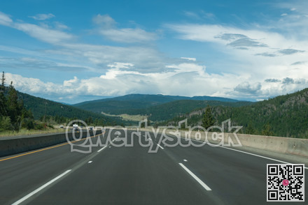 Curve of the highway in Rocky mountains in British Columbia