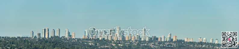 Metrotown cityscape overview on summer morning in Vancouver