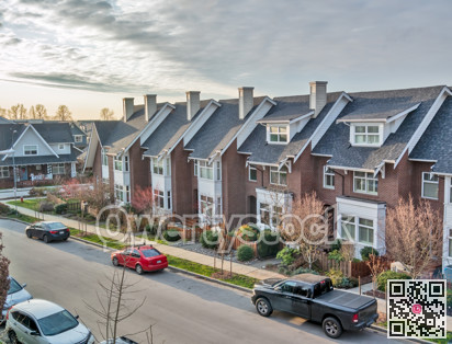 Residential area of Queensborough community with the row of townhouses