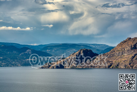 Scenery view of rocky mountain over the lake in British Columbia.