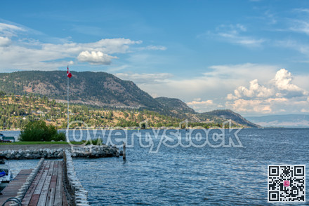 Okanagan lake overview on a bright summer day
