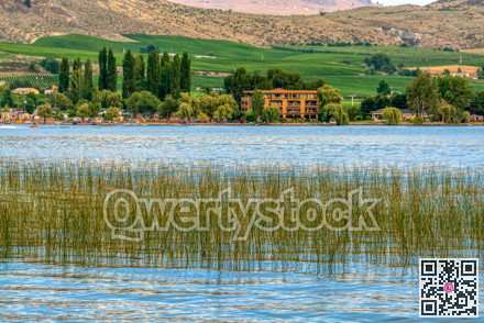 Osoyoos lake overview on warm summer evening time