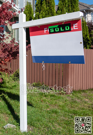 Real Estate Sold and House For Sale Sign on the Post