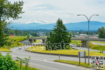 Road junction on the highway one in Abbotsford city
