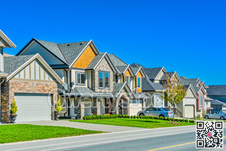 A perfect neighborhood of family houses in suburban area of Vancouver