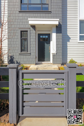 Entrance door of brand new residential townhouse