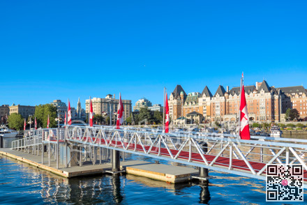 Metal ramp to a pier at Victoria City waterfront