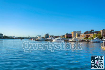 Victoria downtown waterfront view with yachts at the pier